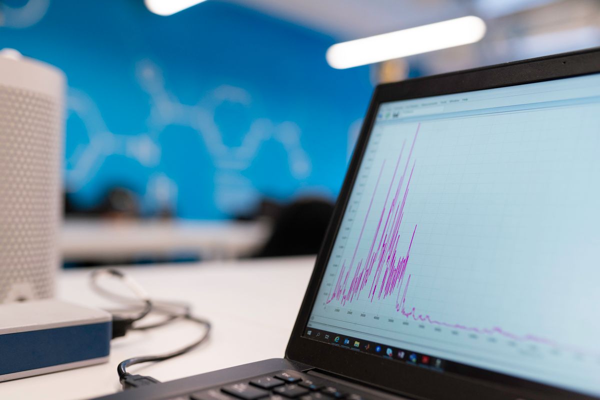 Analytics dashboard on a laptop screen